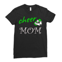 Cheer Mom With Megaphone, Stars And Poms T Shirt Ladies Fitted T-shirt | Artistshot