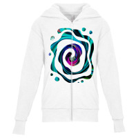 Dramatic Black, Aqua And Magenta Abstract Retro Twirl T Shirt Youth Zipper Hoodie | Artistshot