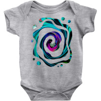 Dramatic Black, Aqua And Magenta Abstract Retro Twirl T Shirt Baby Bodysuit | Artistshot