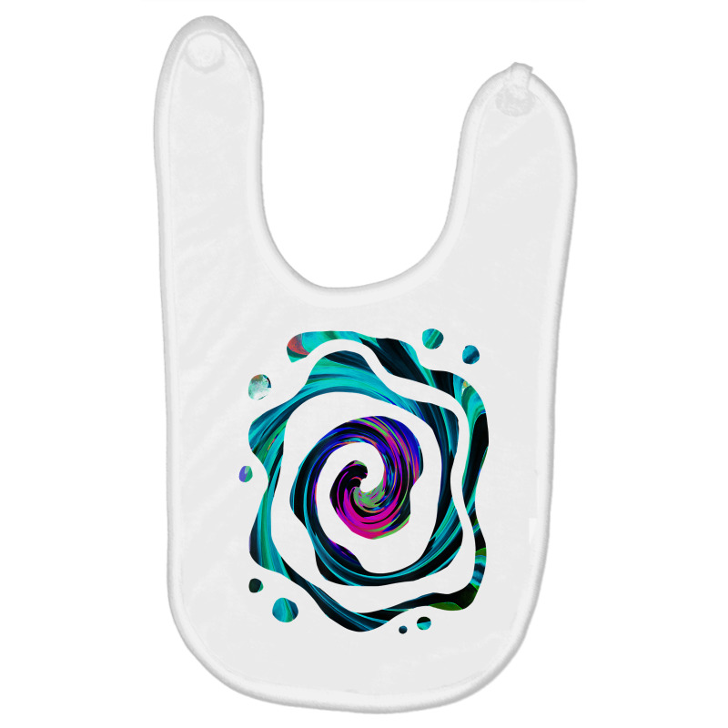 Dramatic Black, Aqua And Magenta Abstract Retro Twirl T Shirt Baby Bibs by abrellkfhanog8 | Artistshot