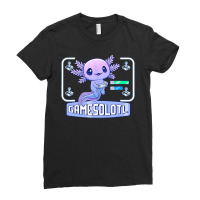 Axolotl Cute Axolotl Lover Gaming Gamesalotl Video Gamer Boys 64 Ladies Fitted T-shirt | Artistshot