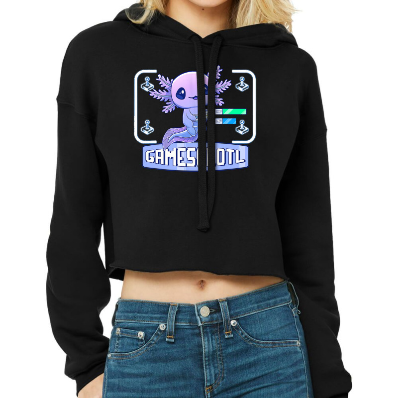 Axolotl Cute Axolotl Lover Gaming Gamesalotl Video Gamer Boys 64 Cropped Hoodie by circularflap | Artistshot