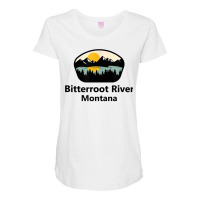 Bitterroot River Montana Mt City State Tourist Souvenir Gift T Shirt Maternity Scoop Neck T-shirt | Artistshot