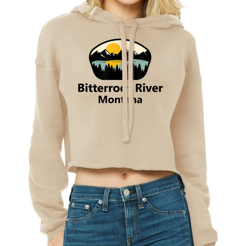 Bitterroot River Montana Mt City State Tourist Souvenir Gift T Shirt Cropped Hoodie by marshall0976 | Artistshot