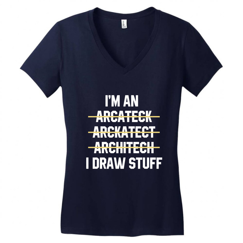 Funny Architect  - Jobs Gift Occupation Women's V-Neck T-Shirt by Diogo Calheiros | Artistshot