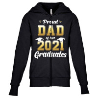 Proud Dad Of Two 2021 Graduates Shirt Senior 21 Twins Gift T Shirt Youth Zipper Hoodie | Artistshot