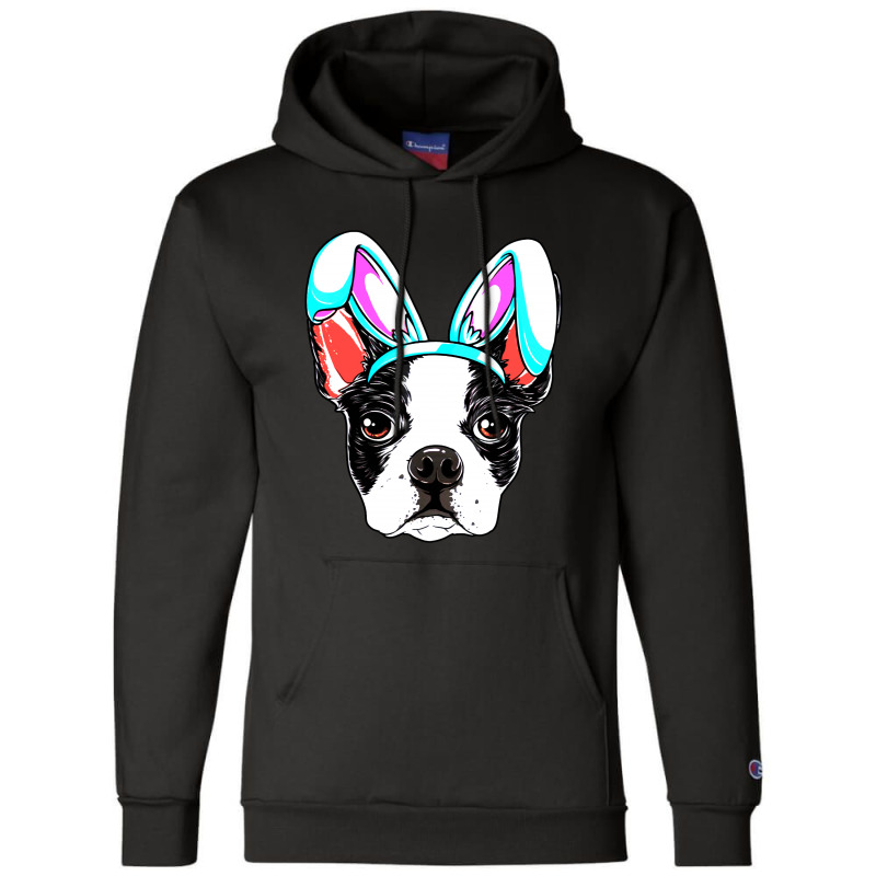 Boston Terrier Easter Bunny Ears Funny Boys Champion Hoodie | Artistshot