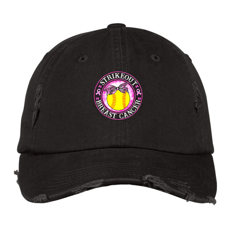 Softball Pitcher Hitter Catcher Strike Out Breast Cancer Awareness Sof Vintage Cap by circularflap | Artistshot