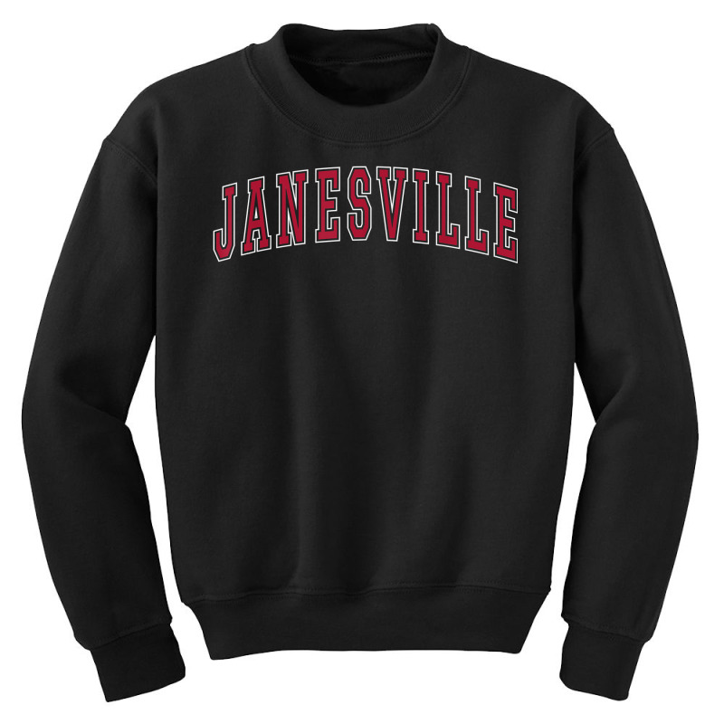 Janesville Wisconsin Souvenir Sport College Style Text T Shirt Youth Sweatshirt by abrellkfhanog8 | Artistshot