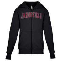 Janesville Wisconsin Souvenir Sport College Style Text T Shirt Youth Zipper Hoodie | Artistshot