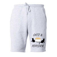 Popcorn And Cats Cute Kitty Pop Corn Eating T Shirt Fleece Short | Artistshot