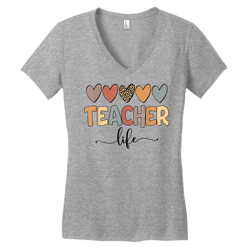 Teacher Life Is A Work Of Heart Men Women Teacher T Shirt Women's V-Neck T-Shirt by LiadCotten | Artistshot