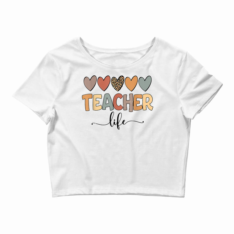 Teacher Life Is A Work Of Heart Men Women Teacher T Shirt Crop Top by LiadCotten | Artistshot