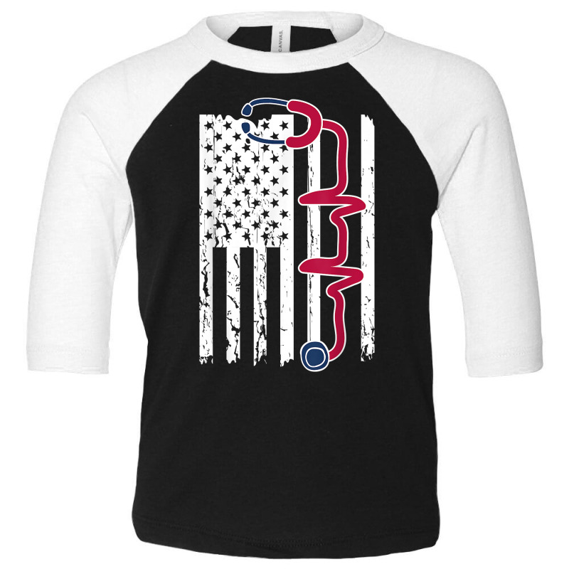 Patriotic American Registered Nurse Usa Flag 4th Of July T Shirt Toddler 3/4 Sleeve Tee | Artistshot