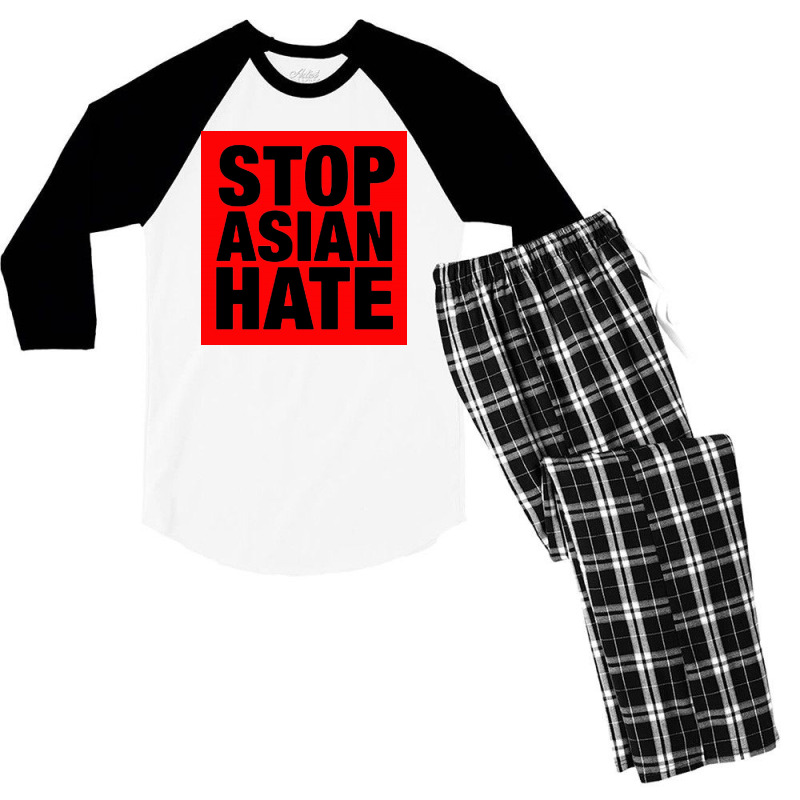 Stop Asian Hate Men's 3/4 Sleeve Pajama Set | Artistshot