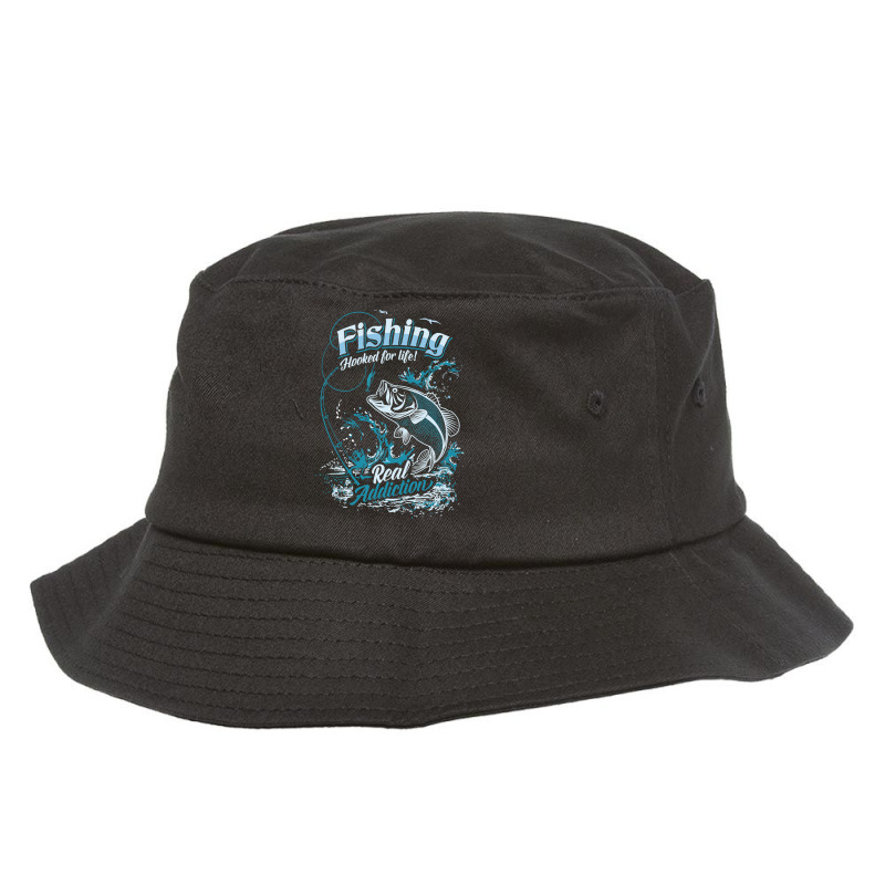 Fishing Fish Hooked For Life 66 Fisher Hook Bucket Hat. By Artistshot