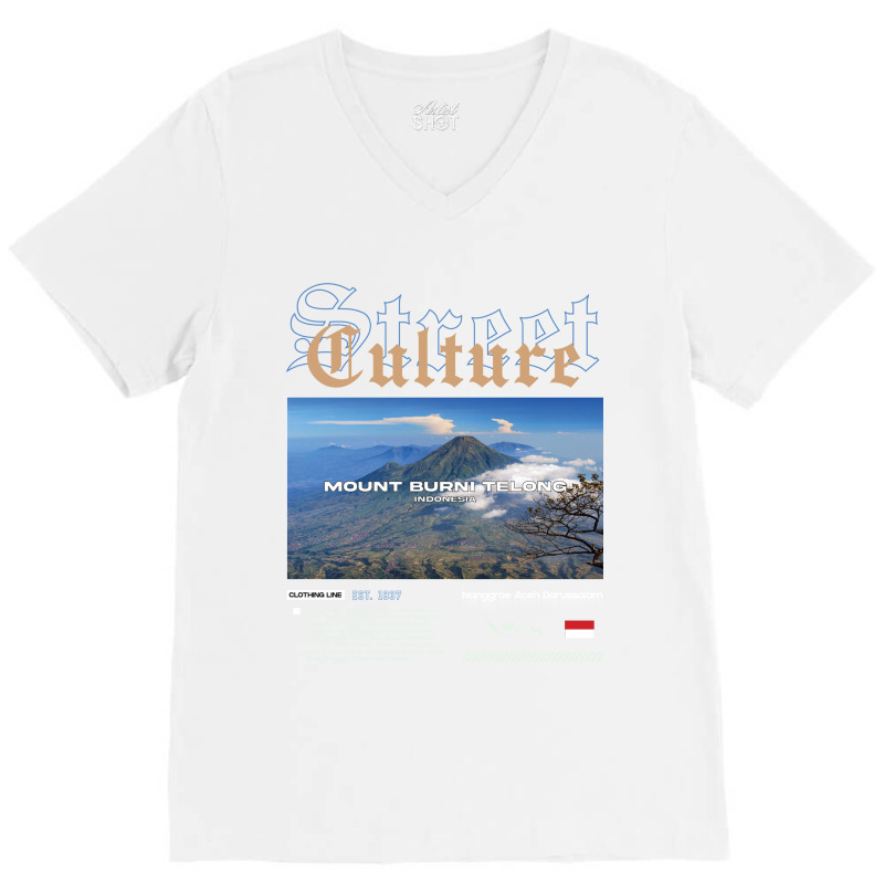 Street Culture Gunung Burni Telong Aceh V-neck Tee | Artistshot