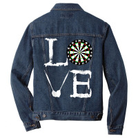 Darts Bullseye Board Arrows Game Scoreboard Target Love T Shirt Men Denim Jacket | Artistshot