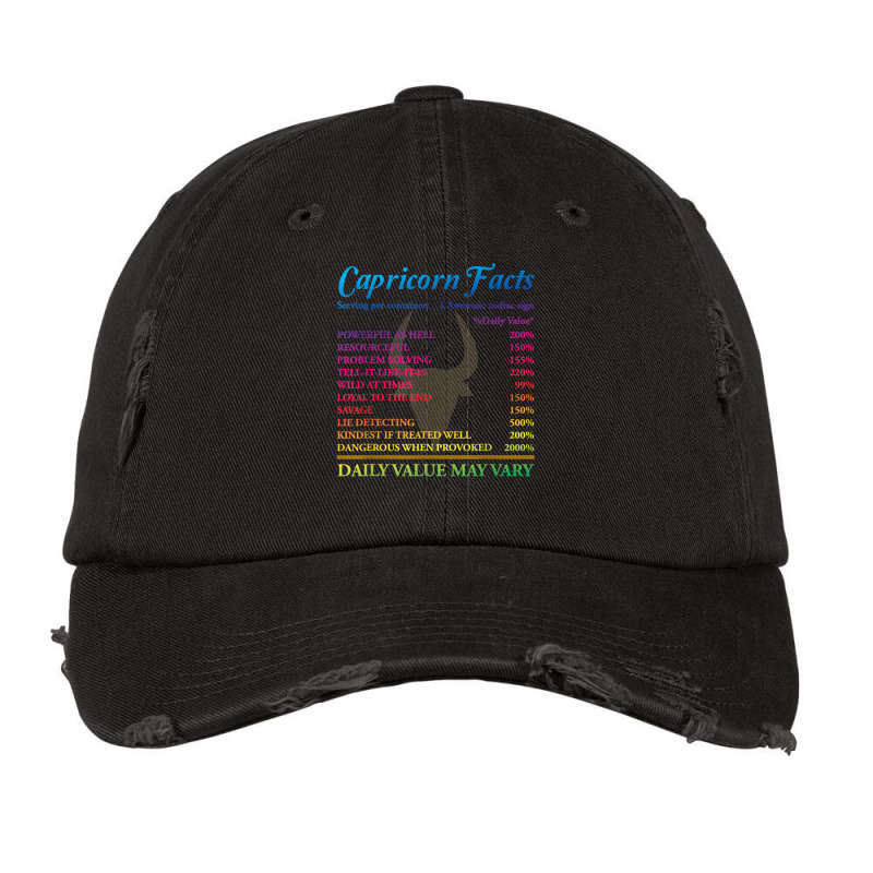 Capricorn Facts Birthday Zodiac Sign T Shirt Vintage Cap | Artistshot