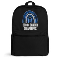 Colon Cancer Awareness Blue Ribbon And Rainbow Trending T Shirt Backpack | Artistshot