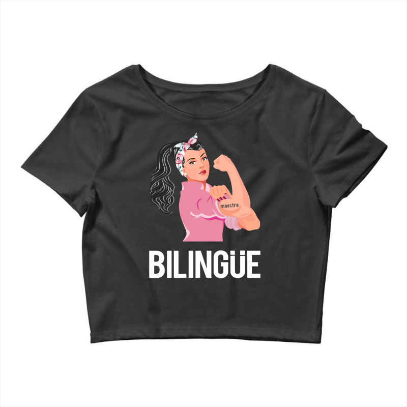 Maestra Bilingue Bilingual Spanish Teacher Long Sleeve T Shirt Crop Top by longduong89 | Artistshot