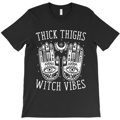 Thick Thighs Witch Vibes Halloween T-shirt Designed By Shanika B Houston