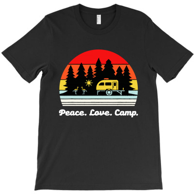 Vintage Retro Peace Love Camp T-shirt Designed By Shanika B Houston