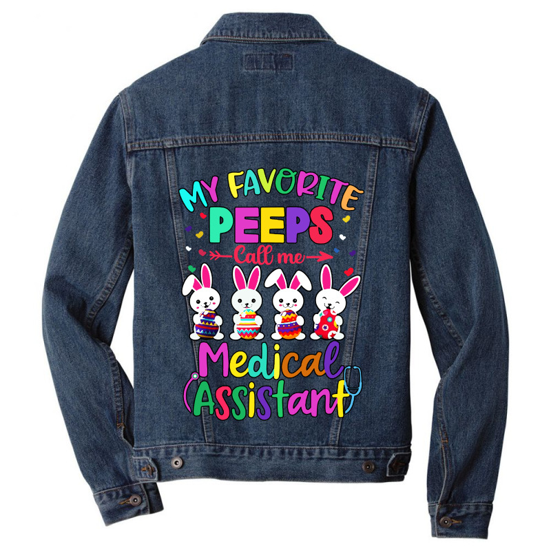 Easter Day My Favorite Peeps Call Me Men Denim Jacket by Suettan | Artistshot