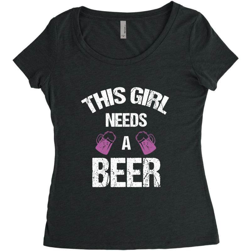 This Girl Needs A Beer Women's Triblend Scoop T-shirt | Artistshot