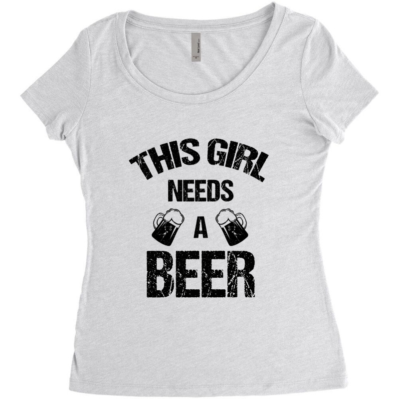 This Girl Needs A Beer Women's Triblend Scoop T-shirt | Artistshot