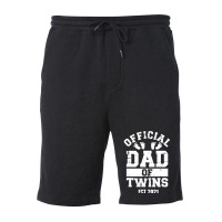 Official Dad Of Twins 2021 T Shirt Fleece Short | Artistshot