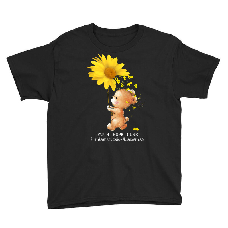 Faith Hope Cure Yellow Endometriosis Awareness T Shirt Youth Tee by ReagerAero | Artistshot