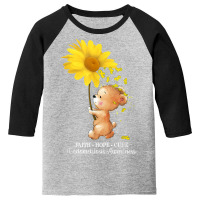 Faith Hope Cure Yellow Endometriosis Awareness T Shirt Youth 3/4 Sleeve | Artistshot