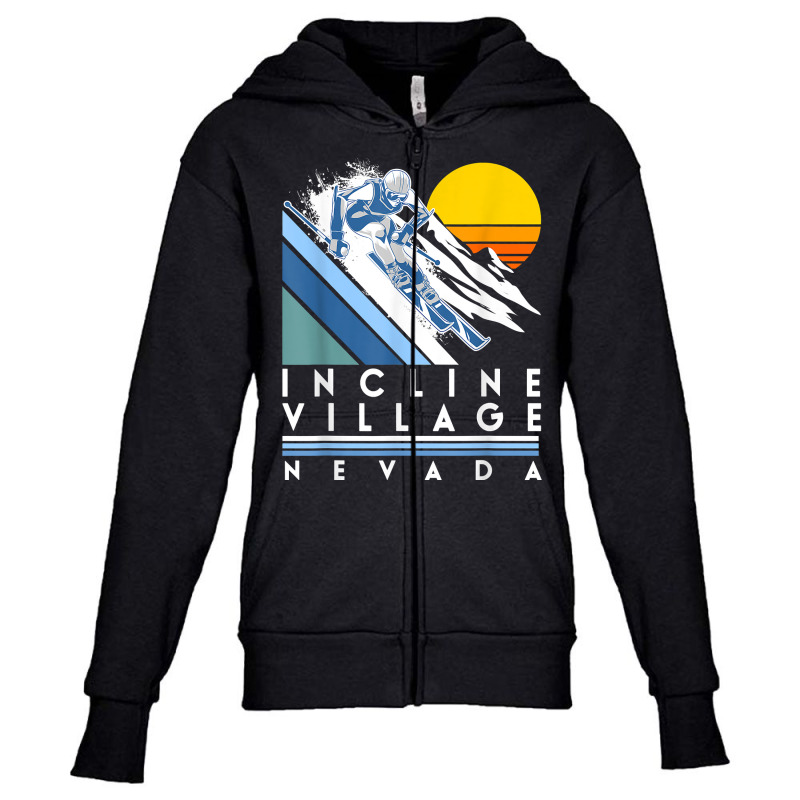 Incline Village Nevada Retro Ski T Shirt Youth Zipper Hoodie by WarnekeRashae | Artistshot