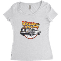 Back To The Future Time Machine Women's Triblend Scoop T-shirt | Artistshot