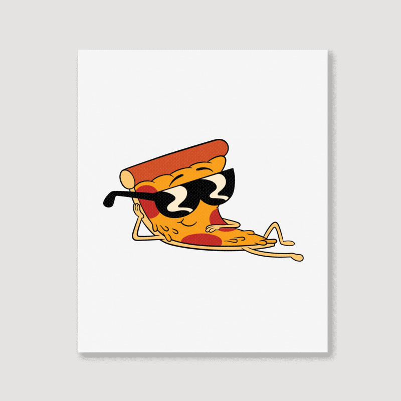 Pizza Steve Cool Cartoon Portrait Canvas Print | Artistshot