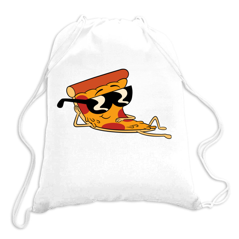 Pizza Steve Cool Cartoon Drawstring Bags | Artistshot