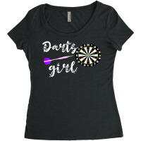 Darts Girl Dart Player Arrow Game Bullseye Board Dartboard T Shirt Women's Triblend Scoop T-shirt | Artistshot