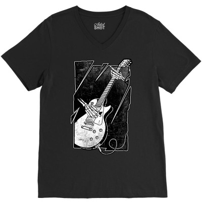 Guitarist V-neck Tee Designed By Quilimo