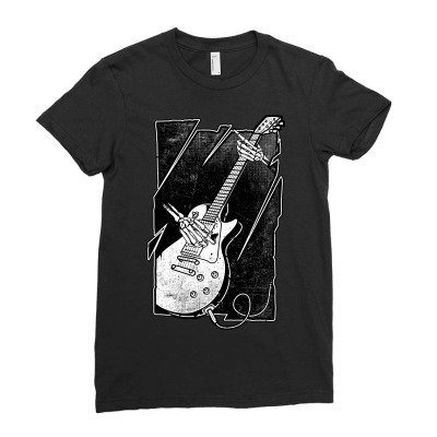 Guitarist Ladies Fitted T-shirt Designed By Quilimo