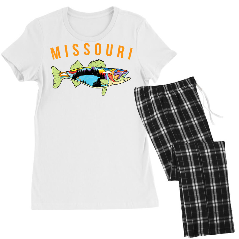 Custom Unique Missouri Walleye Fishing Gift Cool Fisherman Gifts T Shirt  Women's Pajamas Set By Cm-arts - Artistshot