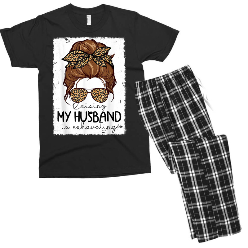 Raising My Husband Is Exhausting Costume Leopard Messy Bun  Classic T Men's T-shirt Pajama Set | Artistshot