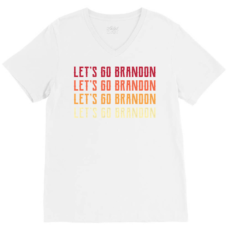 Retro Let S Go Brandon Tee, Politic Meme Conservative T Shirt V-neck Tee | Artistshot