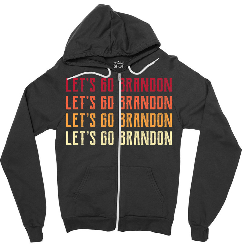 Retro Let S Go Brandon Tee, Politic Meme Conservative T Shirt Zipper Hoodie | Artistshot