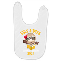 Tails And Tales Summer Reading 2021 Sloth Book Lovers T Shirt Baby Bibs | Artistshot