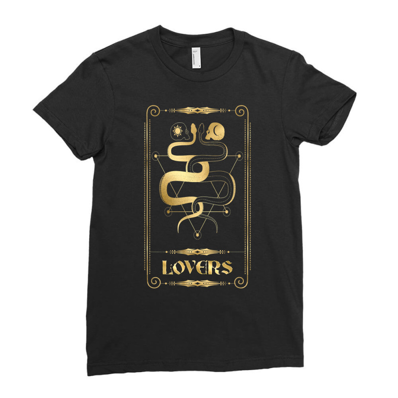 Lovers Tarot Card Occult Esoteric Spiritual Pagan Gothic T Shirt Ladies Fitted T-Shirt by hollymu | Artistshot