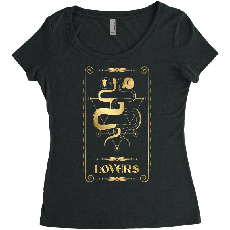 Lovers Tarot Card Occult Esoteric Spiritual Pagan Gothic T Shirt Women's Triblend Scoop T-shirt by hollymu | Artistshot