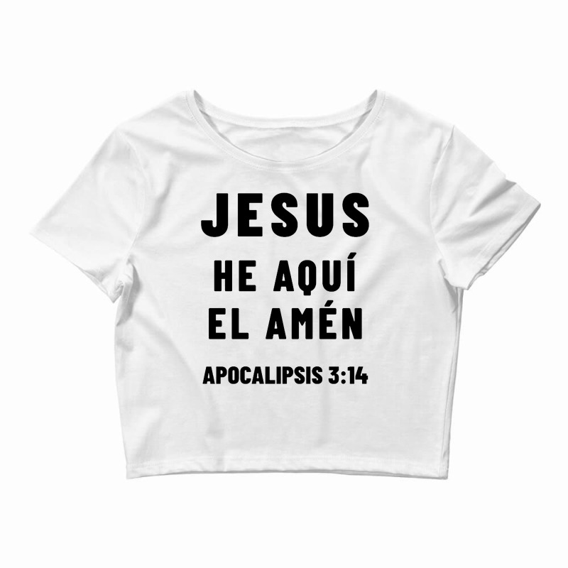 Revelation 3:14 Jesus The Amen Spanish Bible Verse Crop Top by GlassKaca | Artistshot