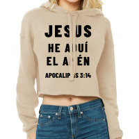 Revelation 3:14 Jesus The Amen Spanish Bible Verse Cropped Hoodie | Artistshot