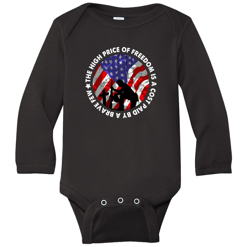 The High Price Of Freedom Is A Cost Paid By A Brave Few Long Sleeve Baby Bodysuit by autlu2024 | Artistshot